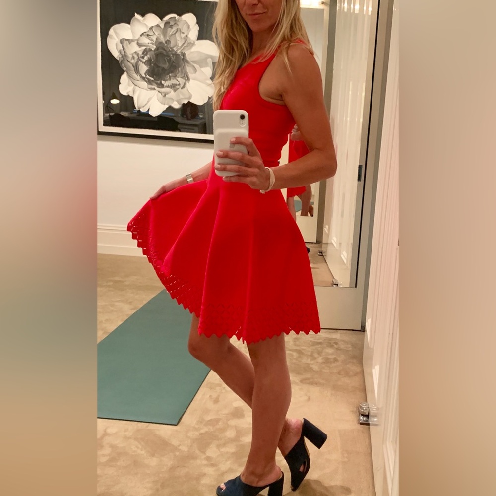 Gorgeous Red Alaia Sleeveless Dress